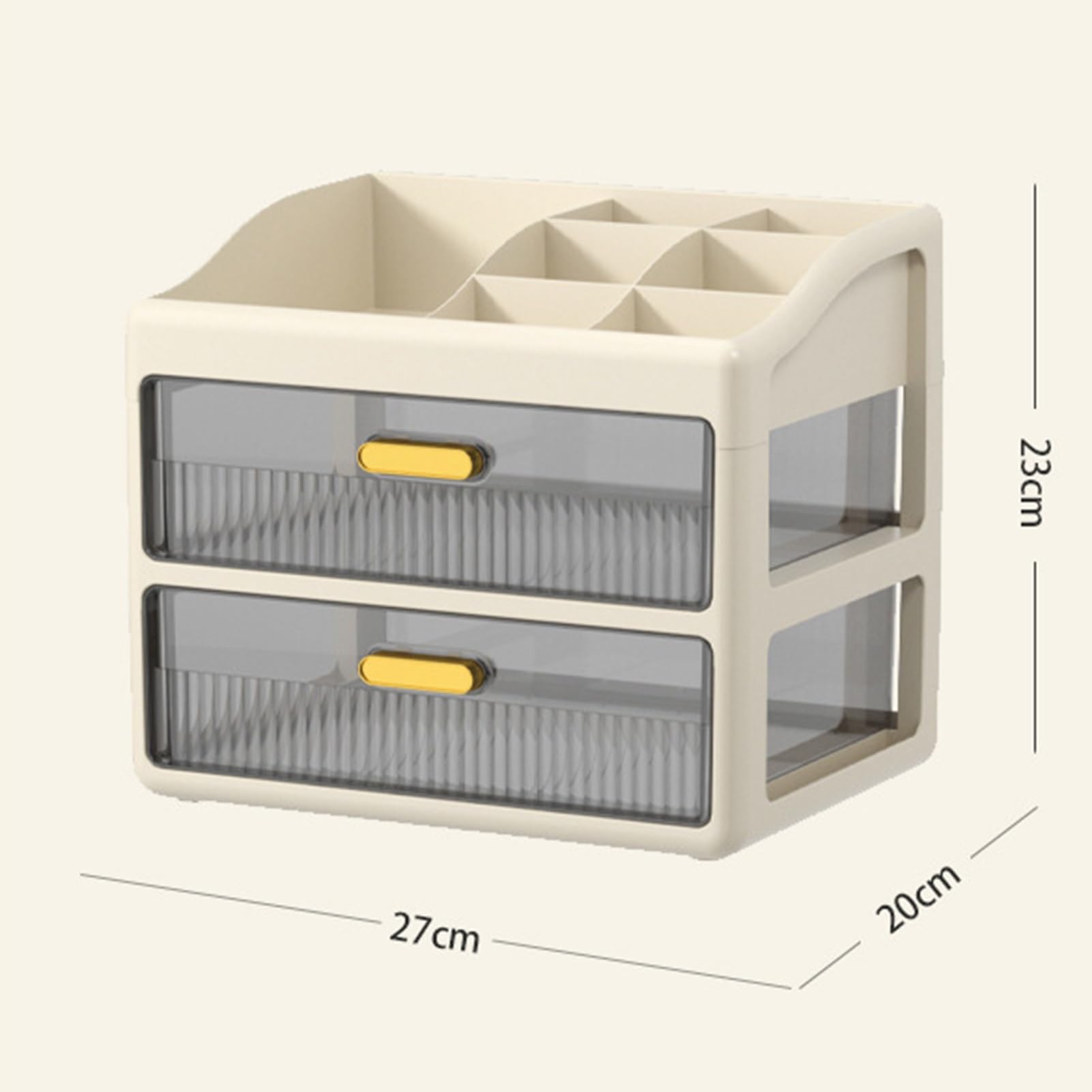 Cassettiera da scrivania in plastica trasparente, per ufficio, versatile, 27 x 20 x 23 cm, ideale per casa e ufficio