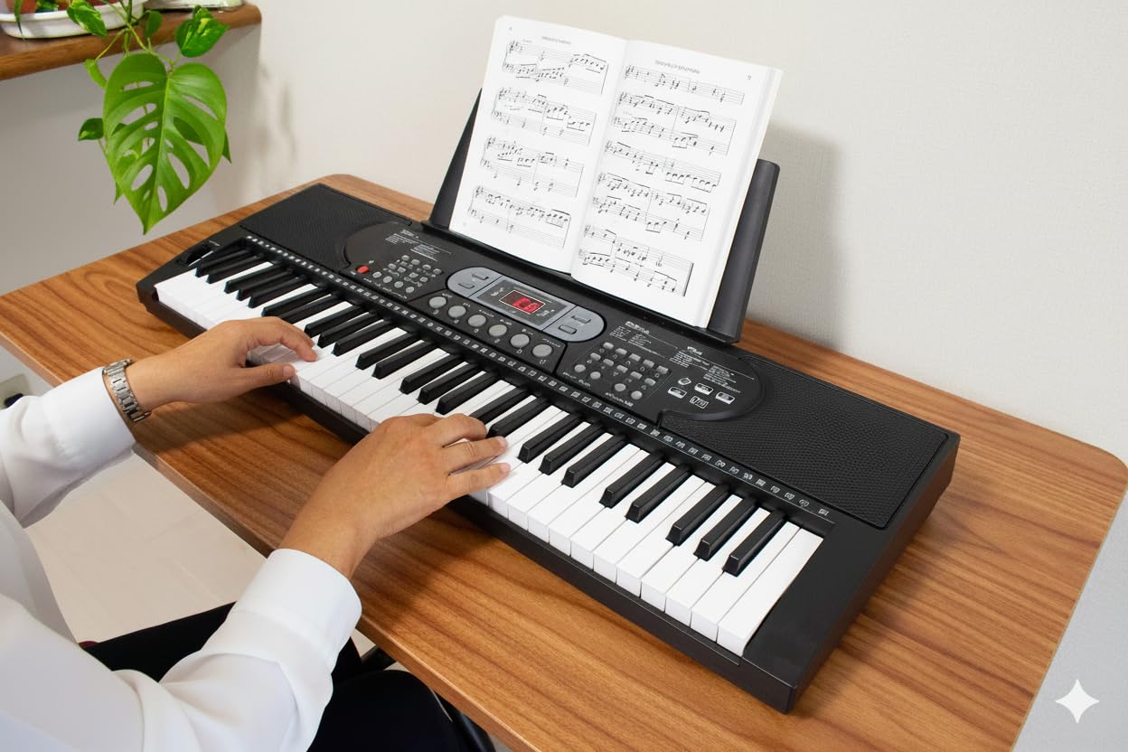Amazon | Retro Sound ガイド機能付き 電子ピアノ 光った鍵盤をなぞる