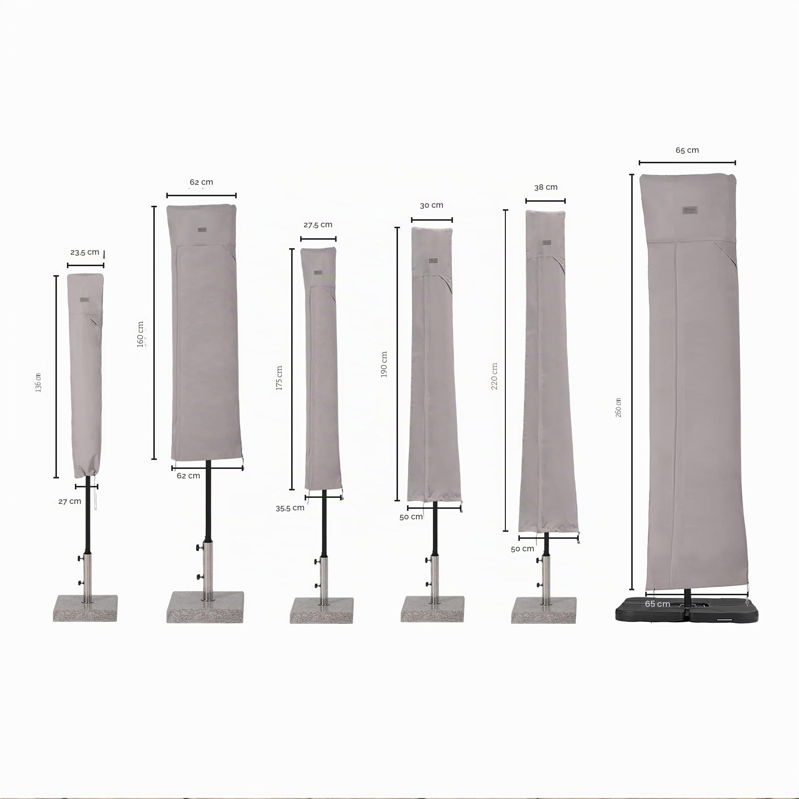 Sekey Ombrellone Copertura Grigio chiaro