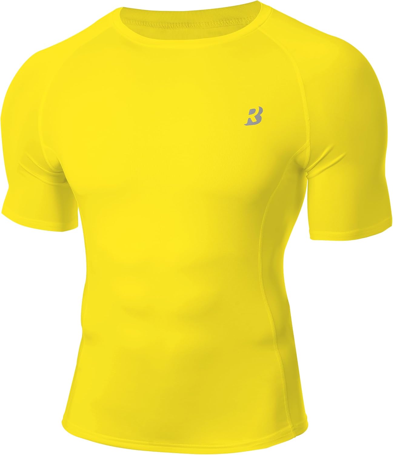 Roadbox Compression Shirt Men Short Sleeve, Cool Dry Base Layer Athletic Undershirts, Workout T-Shirt for Sports Gym Running