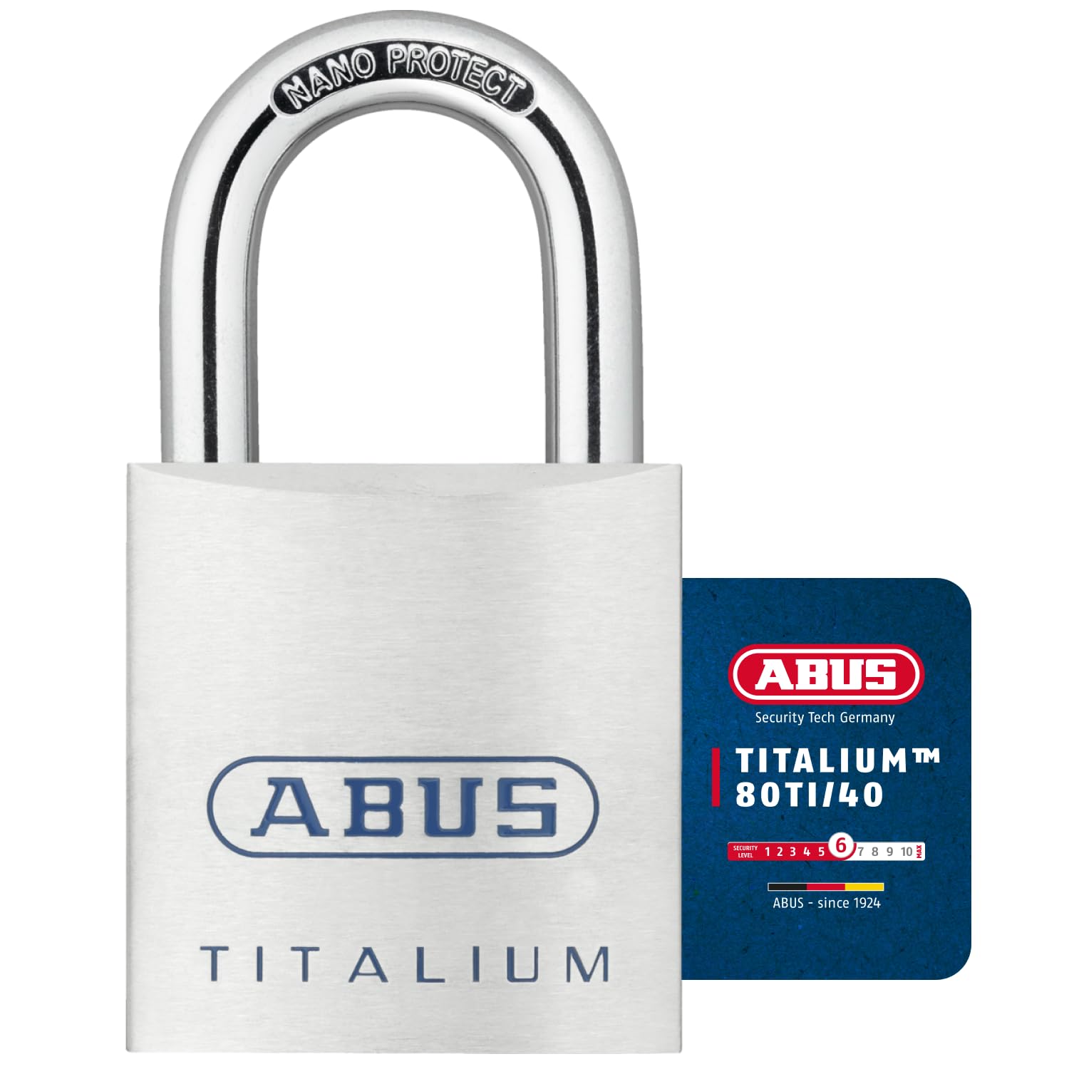 Cadenas Titalium ABUS 80TI/40 en aluminium léger pour sécuriser une cave