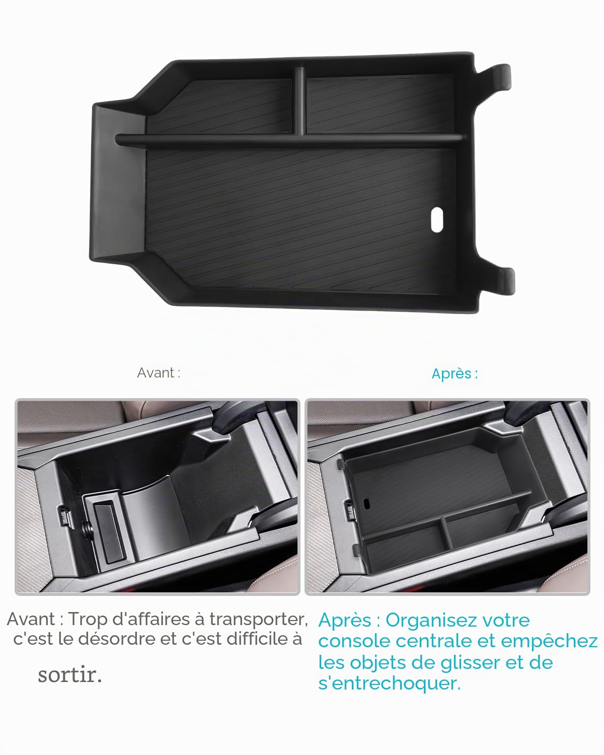 CDEFG Compatible avec BMW X3 G45 2025 2026 Facelift Boîte de Rangement de Voiture Accoudoir Console Centrale Organizer Conteneur pour Palettes X3 G45 2025 Accessoire