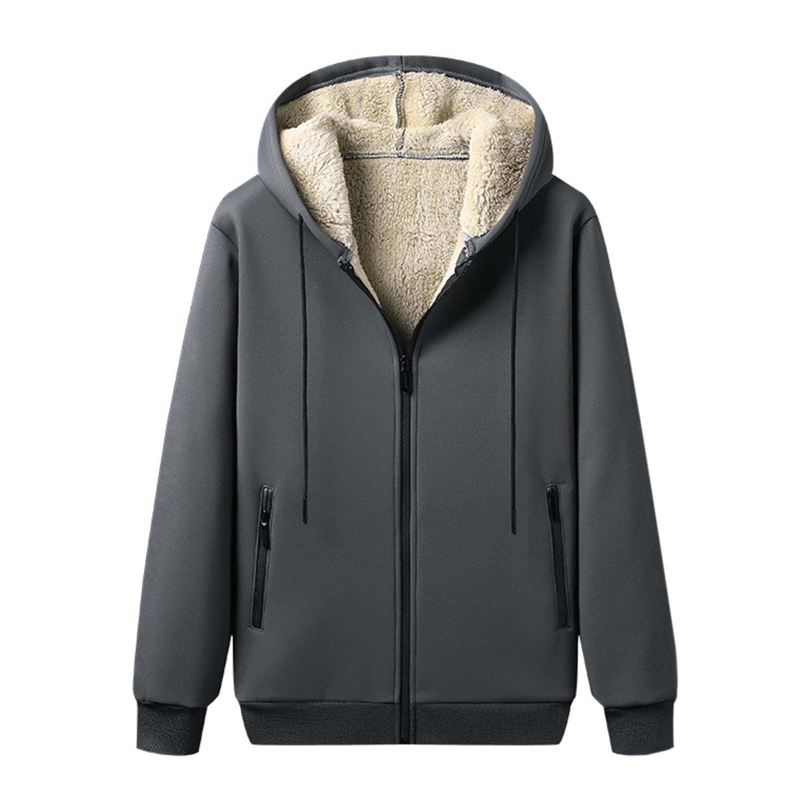 Tuta termica da uomo, in pile, foderata, per il tempo libero, casual, in due pezzi, con felpa con cappuccio e pantaloni da jogging, set di morbida giacca invernale Baggy Tracksuit