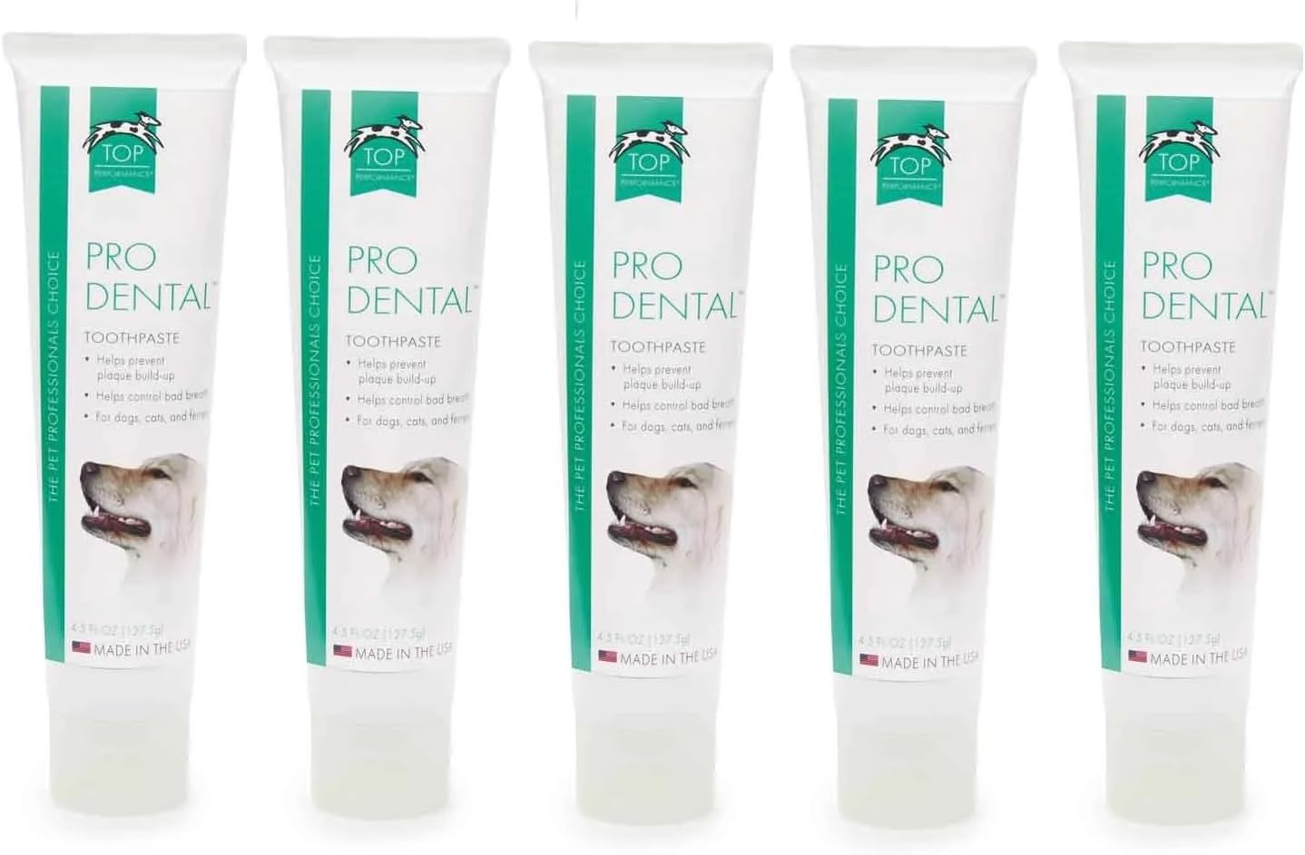 Healthy Dog Dental Care Beef Flavored Paste for Brushing Dog and Cat Teeth and Gums (5 Tubes)