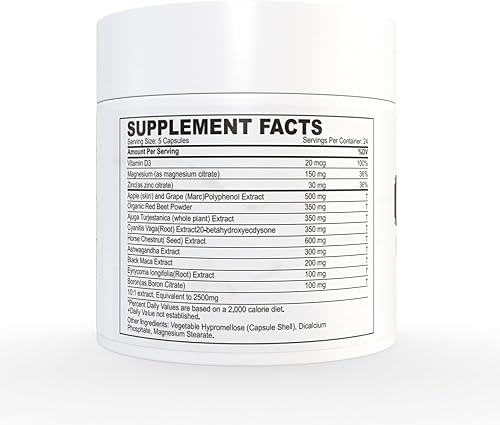 Miniatura 9 de . King Maker Suplemento para hombres 13 en 1. Sin azúcar, apoyo energético, recuperación muscular, apoyo para la salud, zinc-tongkat ali,