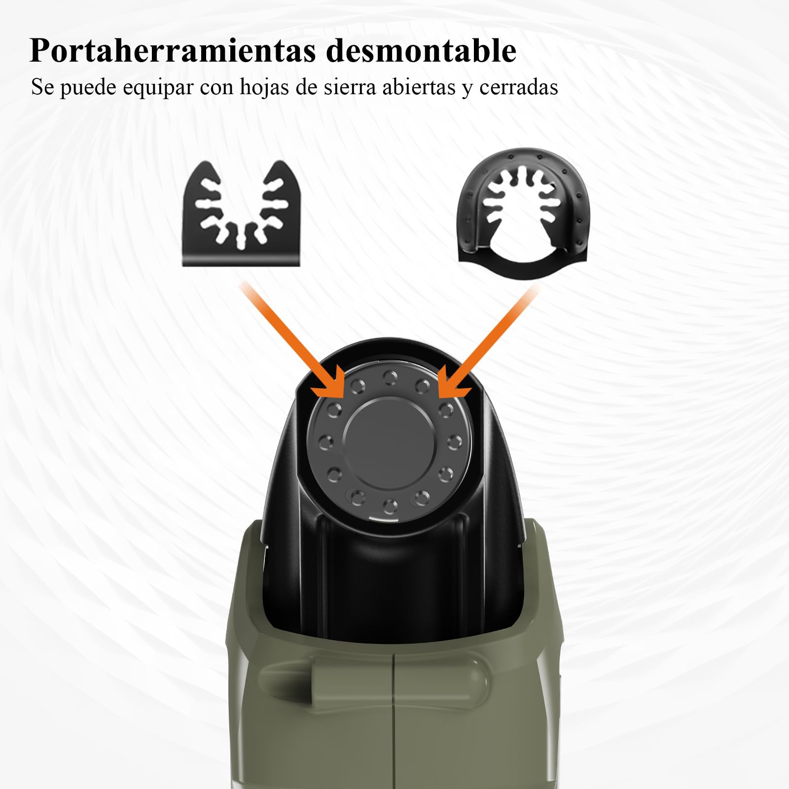 Multiherramienta Oscilante 400W,6 Velocidades,38 Accesorios | Herramientas Oscilantes, 15000-22000RPM, Ángulo de Oscilación 4.5°, para Cortar, Lijar, Raspar, Serrar
