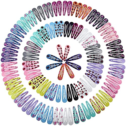 QtGirl 126pcs Snap Hair Clips 63 Pairs 2" No Slip Metal Hair Barrettes for Toddlers Girls Kids Women Fine Hair Thick Hair