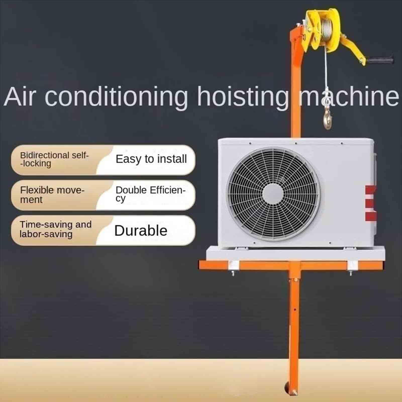 Strumento di sollevamento per carichi pesanti per sistemi di climatizzazione, gru manuale con capacità di 299,8 kg per installazione esterna, altezza 15,7 m