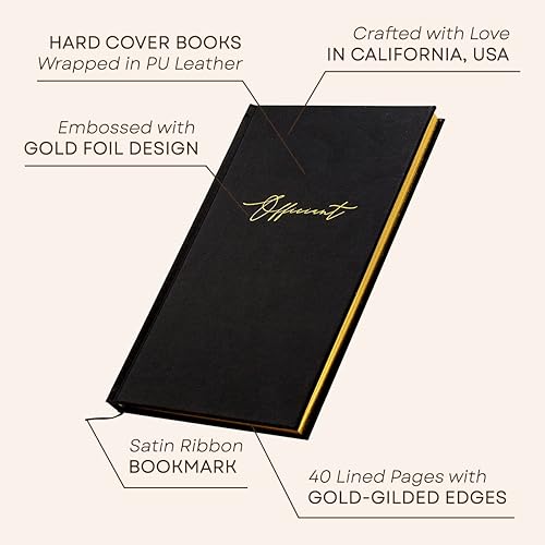 Miniatura 2 de MUUJEE Wedding Officiant Book - Black Gold Embossed Hardcover Journal Notebook Pastor Sermon Notes Officiant Gift - Wedding Gift Ideas (Design 1)