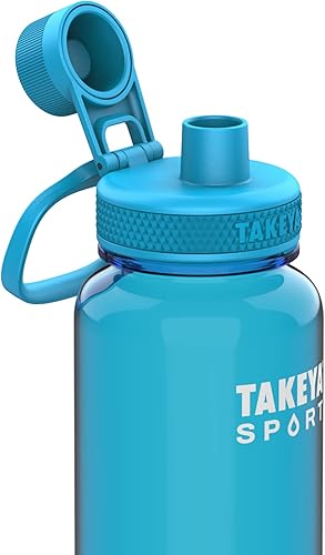 Miniatura 2 de Takeya Sport - Botella de agua de plástico Tritan de 40 onzas con tapa de boquilla, calidad premium, sin BPA, azul campeonato