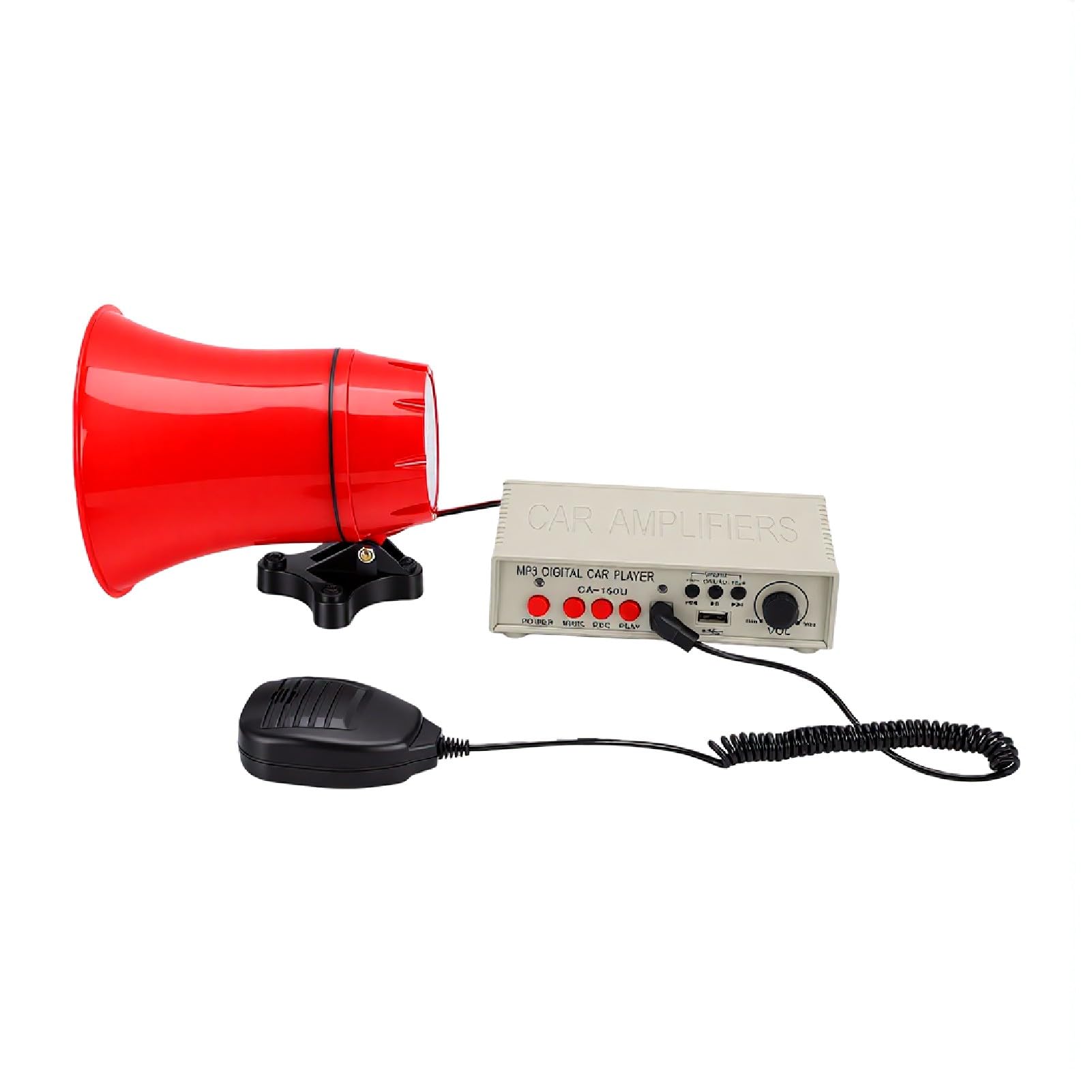 12V Pojazdowy Sygnał Ostrzegawczy z Wzmacniaczem 25W i Regulowanymi