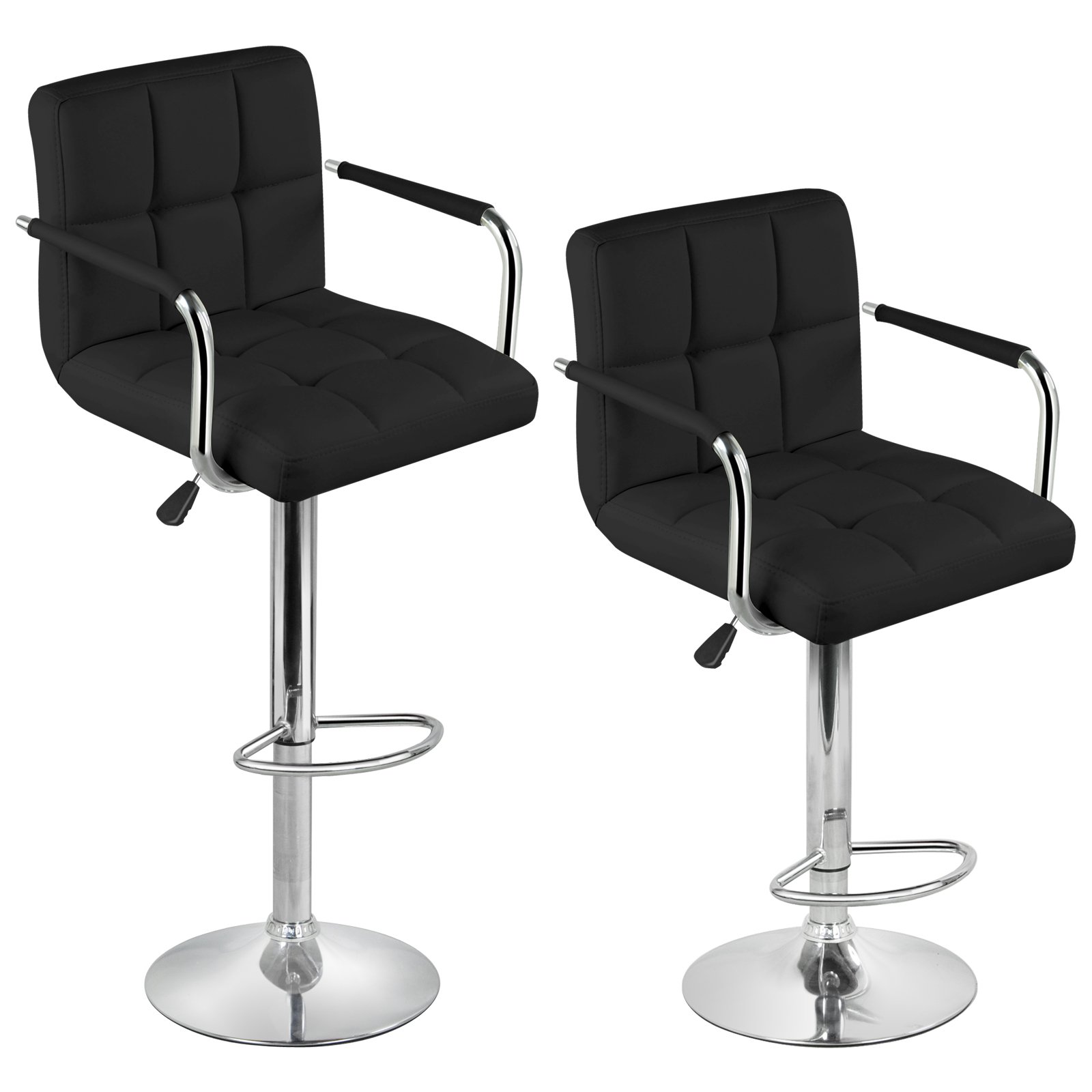 New 2 X Cream Colors Adjustable Cuban Swivel Pu Leather Stool Kitchen Breakfast Bar Barstool Chair Gas Lift