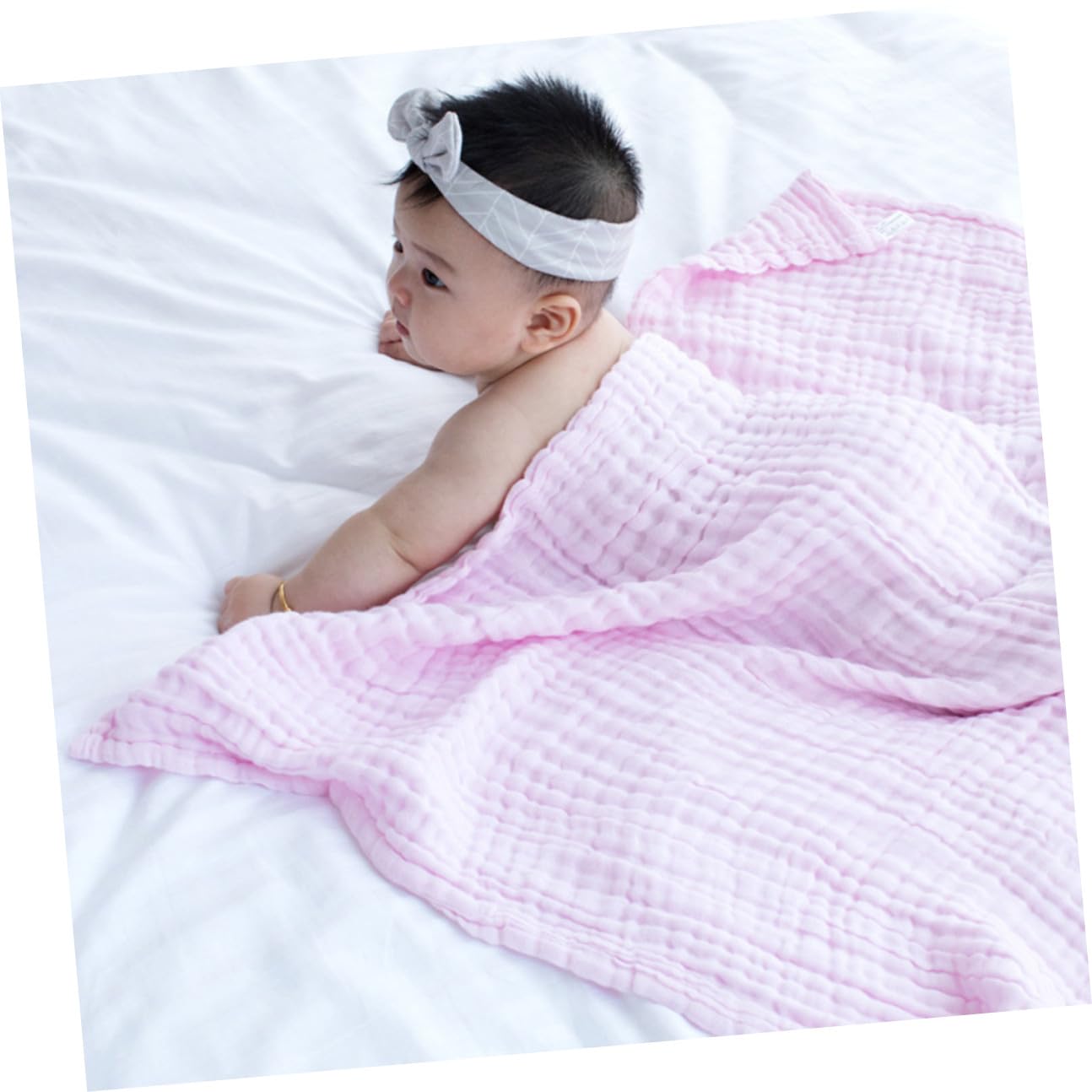 GARVALON 3 Stück Teiliges Baumwoll Kuscheldecken Weiche Atmungsaktive Musselin Decken für Neugeborene Leichte Unisex Babydecken in Gelb Blau Hautfreundlich und Langlebig