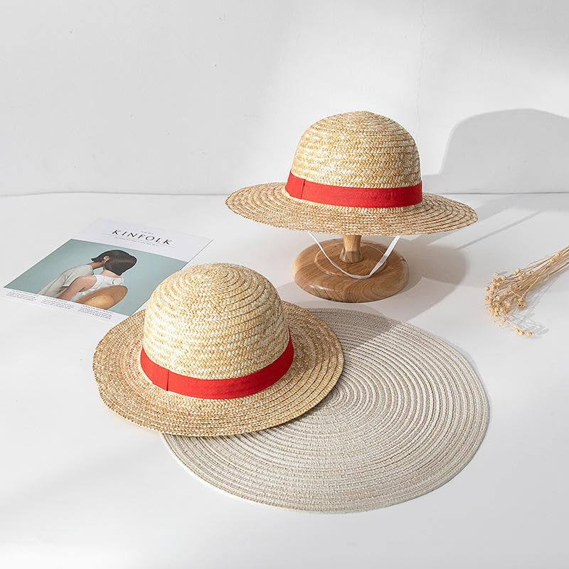 Image of One Piece Anime Monkey D Luffy's Cosplay Straw Hat (Free Size), Unisex Anime Accessory for Kids and Adults