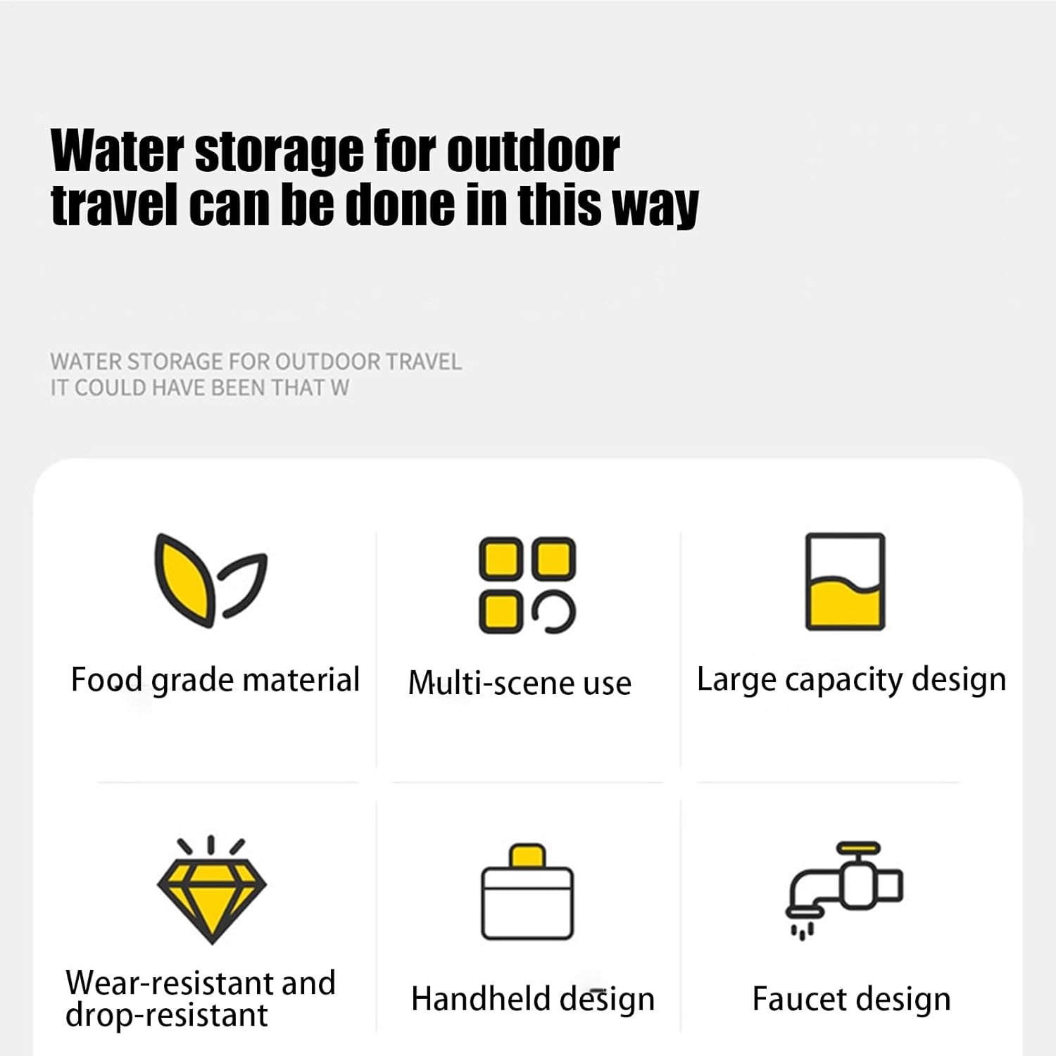 Camping Water Container - 10L Water Tank with Tap, No Leakage Camping Bucket | Easy Pour Spigot Design, Portable Waters Storage Function, Outdoor Equipment, Ideal for Picnic Hiking BBQ