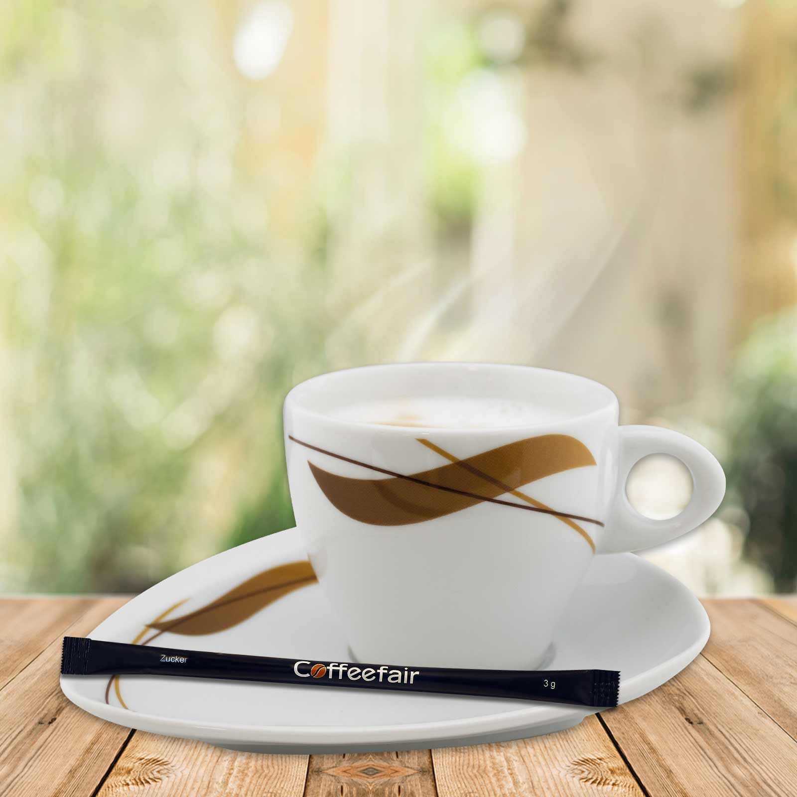 Coffeefair Premium Zuckersticks Slim Stick Line 1000 x 3g Zucker, weißer Portionszucker mit perfekter Menge von 3g, Feinzucker portioniert, ideal für die Gastronomie oder das Büro, ca. 13cm lang