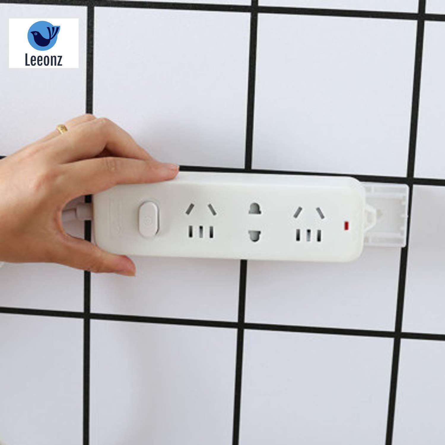 Power Board Holder, Self-Adhesive Non-Perforated Holder, Nail-free Seamless Magic Plug Seat Sticker Wall Mount Bracket for Socket, WiFi Router (Set of 4PCS) — Amazon image 2