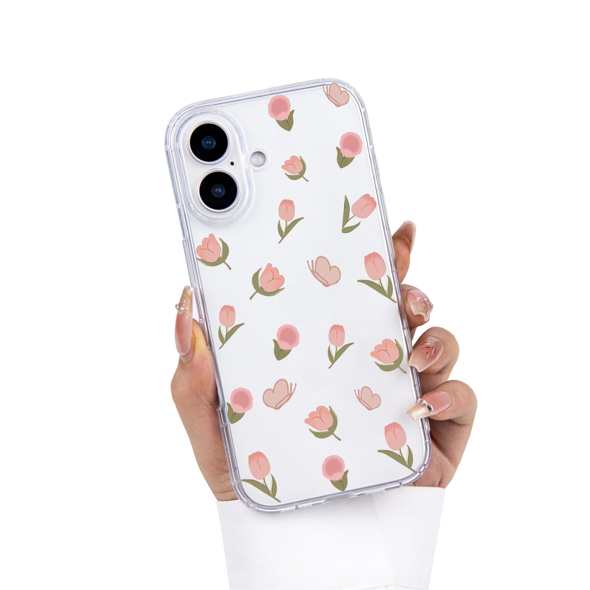 Einaily Hülle für iPhone 17 Case Crystal Clear Handyhülle Mode Chic Herz Muster Ultra Dünn Transparent Klare TPU Silikon Bumper Stoßfest Kratzfest Schutzhülle für iPhone 17 Slim Case Cover