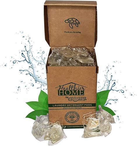 CHOMP! Detergente para ropa Zero Waste Pacs: Detergente aromático de hierba de limón, detergente de alta eficiencia (HE), paquete de 70