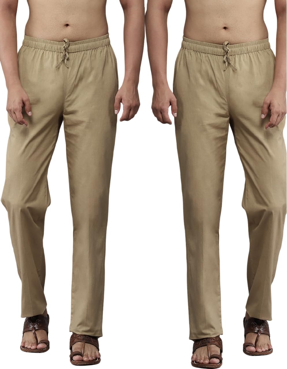 See Designs Men Brown Solid Pure Cotton Men's Pyjama (Pack Of 2)_Sdcbpj161Xxl