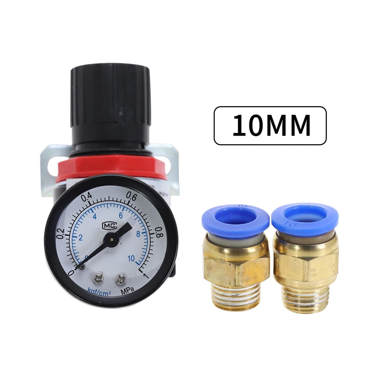 AR2000 1/4 "Gewinde BSP Pneumatische Luft Kompressor Druckregler Reduktion Ventil 4MM 6MM 8MM 10MM 12MM Anschluss Armaturen(AR2000 w PC10mm)