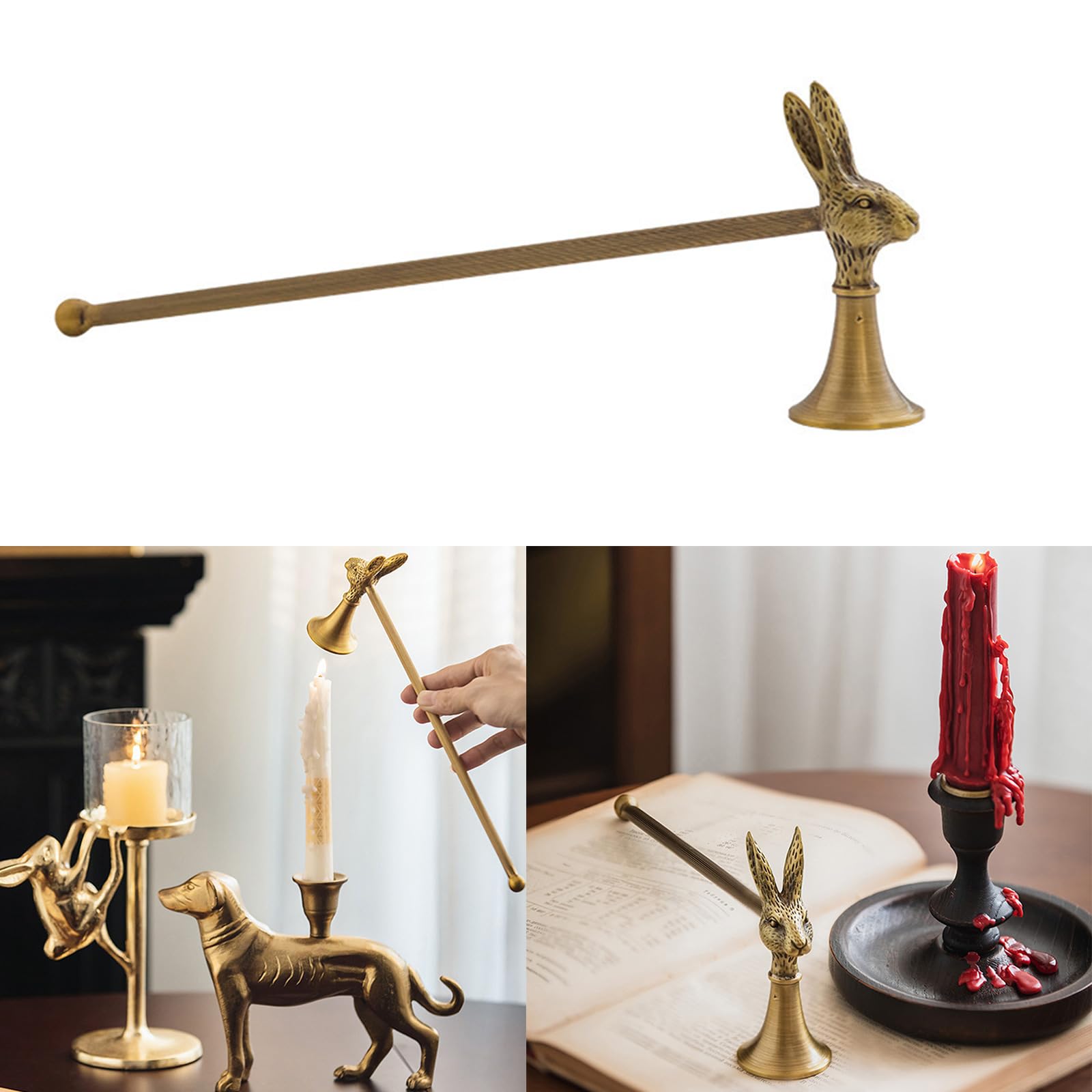 Spegnitoio a campane con manico per candele e stoppini per spegnere stoppini fiamma in modo sicuro Candlesnuffers Wicks Snuffer