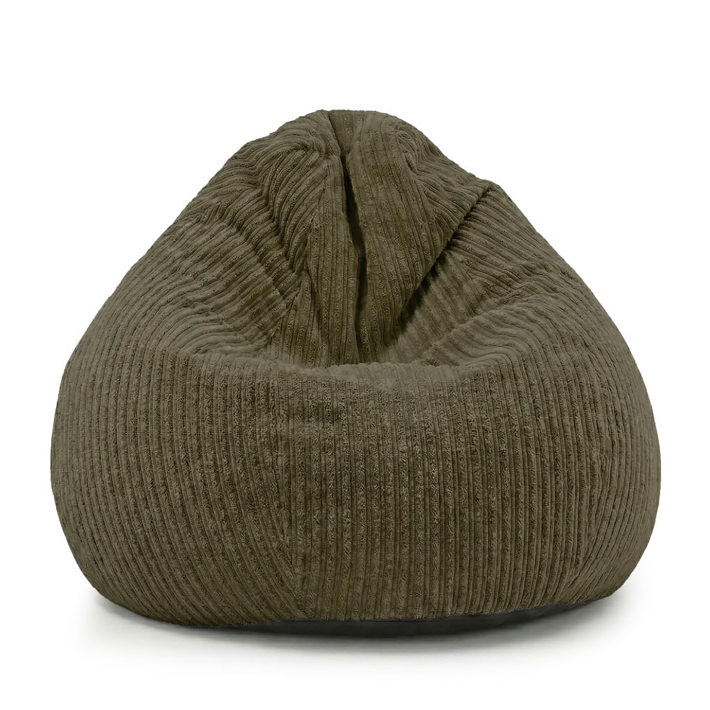 rucomfy Adult Slouchbag Beanbag Chair - Soft Corduroy (Khaki, Beanbag) โ image 1
