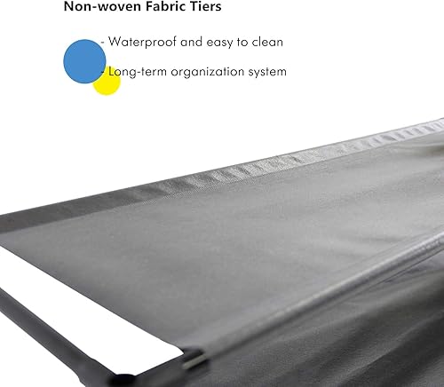 Miniatura 5 de Jerry & Maggie Zapatero apilable de 3 niveles de 39 pulgadas de ancho, material no tejido, capacidad de 12-15 pares, 39 pulgadas de ancho x 11