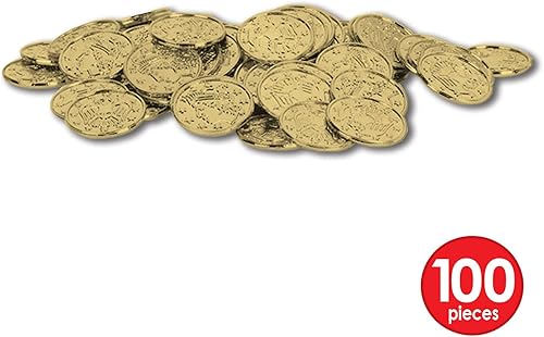 Miniatura 3 de Beistle Monedas de oro de plástico, 100 unidades