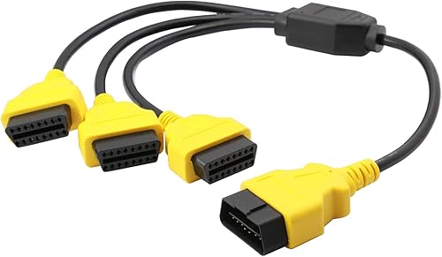 Vista 11 de Divisor OBD2 de 1.6 pies/19.7 in, extensión OBD-II de 3 vías, adaptador de cable extensor de diagnóstico para automóvil (negro)