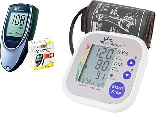 Dr. Morepen Combo BG03 Glucose with 50 Strips and Bp02 Monitor Check Health Care Appliance (Multi Color)