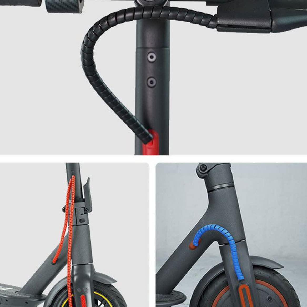 Copertura protettiva per tubo a spirale della linea del freno dello scooter Custodia per cavo per scooter elettrico da 1 m Blu.