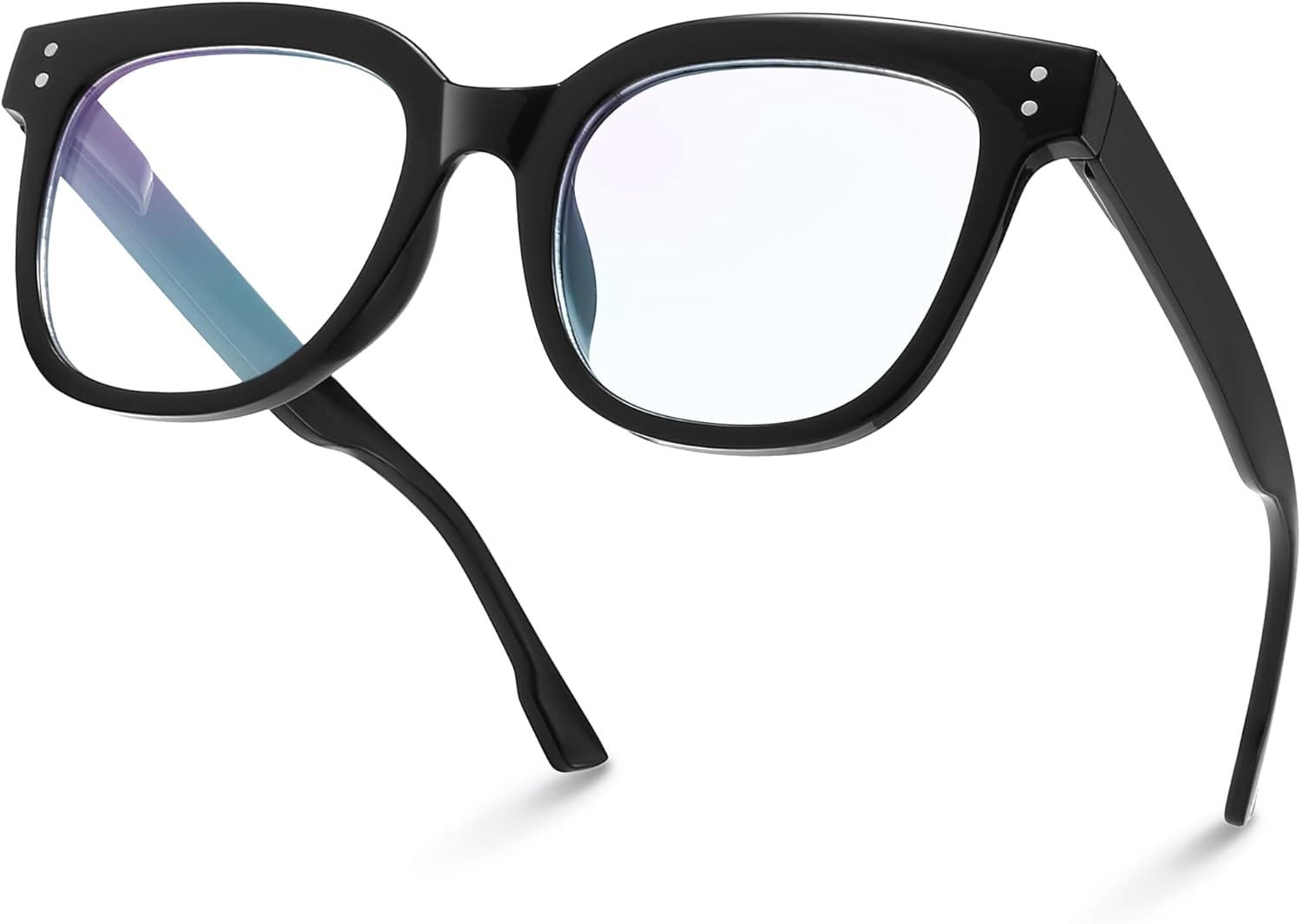 miyya Oversized Blue Light Glasses For Woman, Fashion Glasses, Computer Screen Glasses, Non Prescription Glasses For Women Black Clear