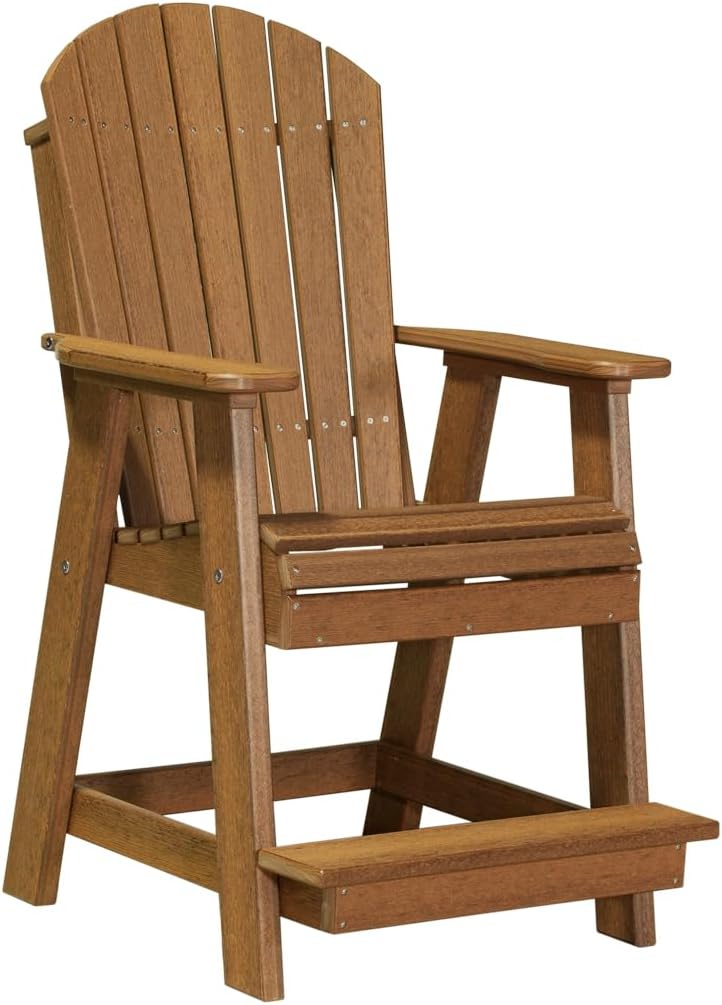 Furniture Barn USA Poly Lumber Adirondack Balcony Chairs, Dove Gray & Slate