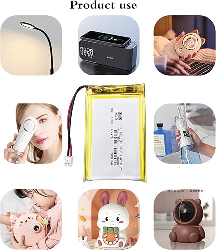 Miniatura 5 de 3.7V 104060 3000mAh batería de iones de polímero de litio recargable batería de polímero con conector JST 0.079 in