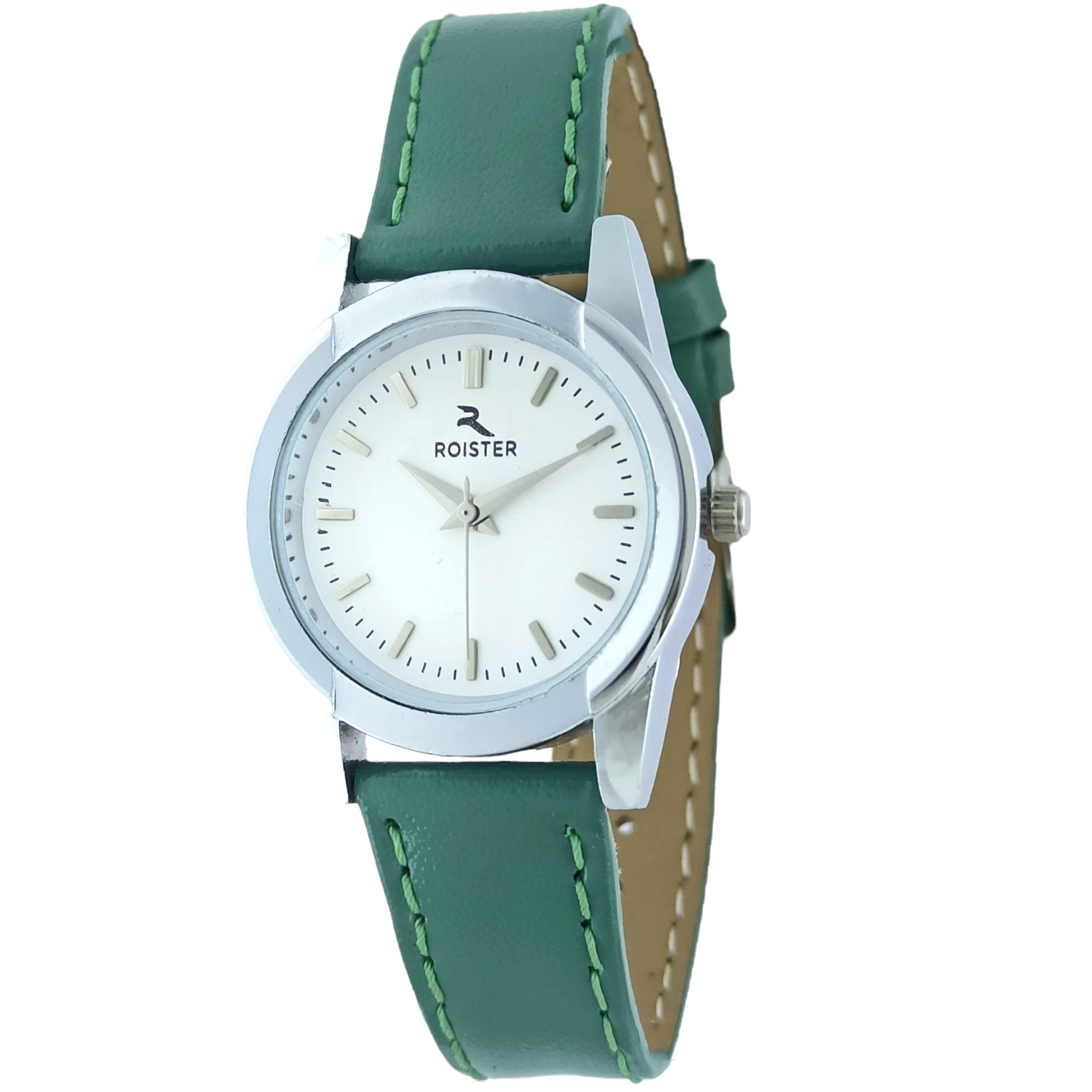 ROISTER Analog White Dial Green Leather Strap Premium Watch for Women Girls - RT-3003 (B0BFNZ9LK7) Amazon Price History, Amazon Price Tracker