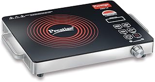 Prestige PIRC 1.0 2200 Watts Infrared Cooktop | Preset Indian Menu Options & Timer | Compatible With Any Metal Cookware With Flat Bottom | Easy to clean | Portable | Black | 1Y Warranty | BIS - 31% OFF Deal at ₹2,942 on Amazon | Valzo