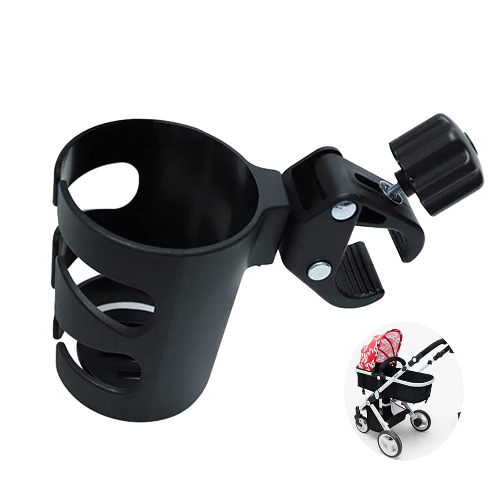 Portabottiglie regolabile per passeggino, carrozzina, portabevande con clip per sedia a rotelle, biciclette, passeggini