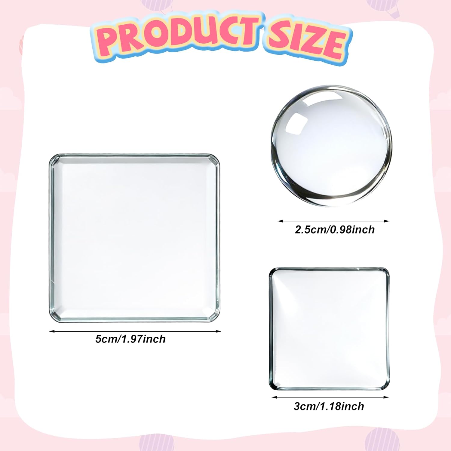 Kingdder 161 Pcs DIY Fridge Magnets Glass Craft Set 1-inch Paper Punch Ceramic Ferrite Magnet with Adhesive Backing and Transparent Clear Glass Cabochons for DIY Refrigerator Crafts