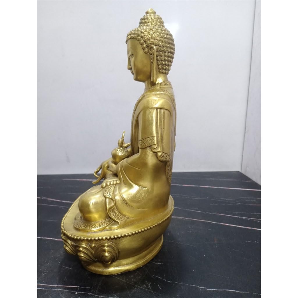 Estatua de Buda Esculturas Hechas a Mano Estatuas de Buda de Bronce Esculturas de Feng Shui for Salas de Estar y Salas de Estudio Cómo Decorar tu Oficina Manualidades Decorativas(M)