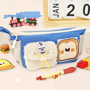 XZR Cute Pen Bag Case Box Car Shape Stocking Stuffers Creative Colorful Cartoon Large Capacity Zipper Organizer Storage Large Capacity Bag Box Nice Gift Blue