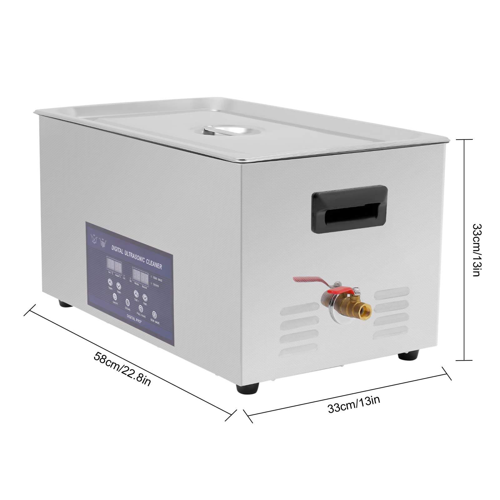 30L Dual Frequency Ultrasonic Jewelry Cleaner - Professional Lab Grade, Heated, for Diamonds, Eyeglasses, Rings, Watches, Gun Parts, Dentures, and More, Multi-Purpose Cleaning