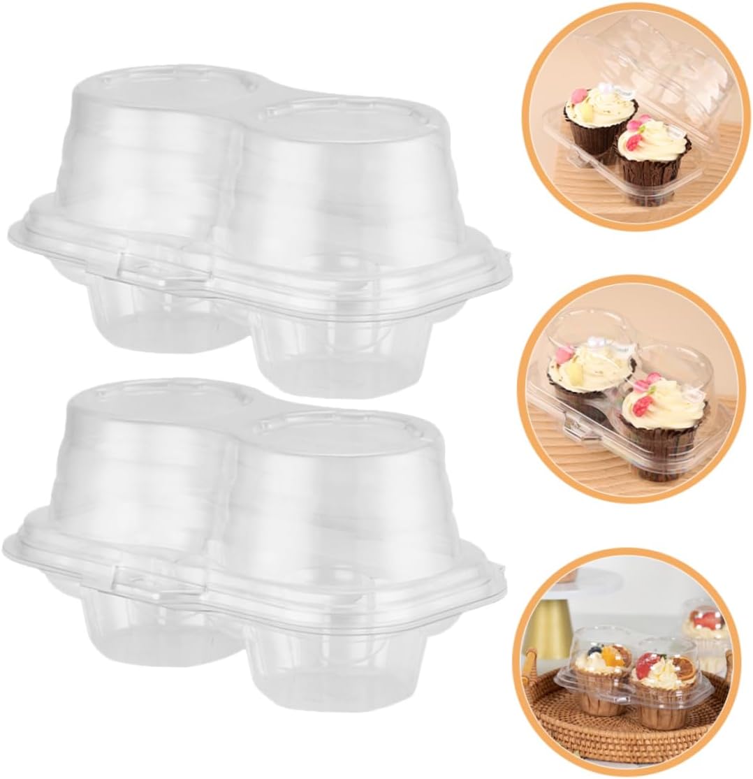 50pcs Two-compartment Cake Boxes Detachable Lid Food-grade Pe Storage Container for Cupcakes Muffins Cookies and Desserts Safe and Easy to Assemble