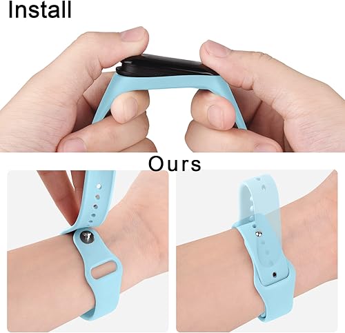 Miniatura 4 de AK Correa de silicona para Xiaomi Mi Band 5Mi Band 6, paquete de 3 pulseras suaves para Amazfit Band 5Amazfit Band 6, correa deportiva para mujeres
