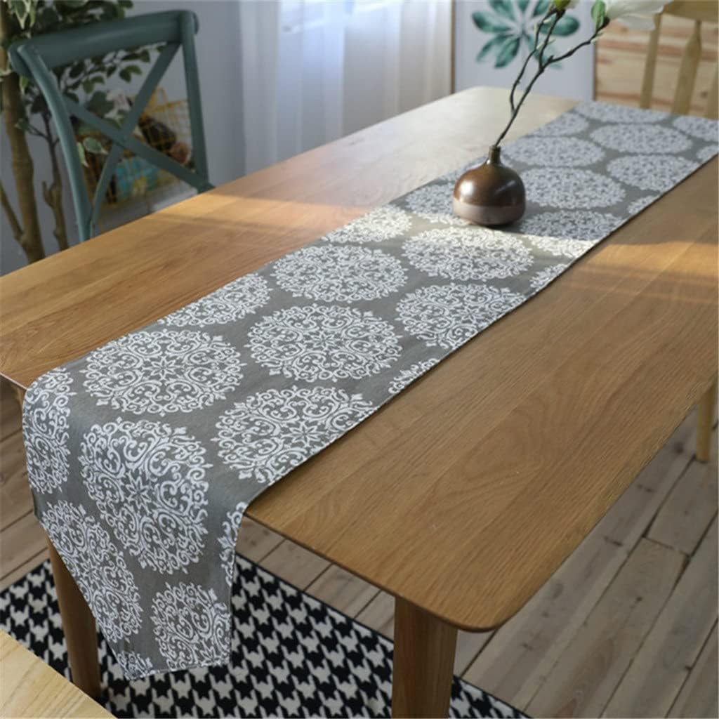 White Big Flower Table Runner Decoracion Cotton Linen Table for Party Wedding Decor(30x200cm)