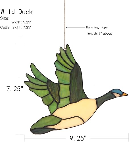 Miniatura 10 de Panel colgante redondo de vitral de 16 pulgadas, estilo Tiffany, adorno hecho a mano, atrapasoles, ventana interior para ventanas o pared