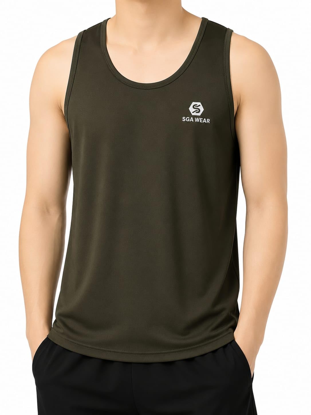 Men’s Nylon Sleeveless Gym Vest Tank Top | Breathable Lightweight Athletic Workout Wear-picture-10