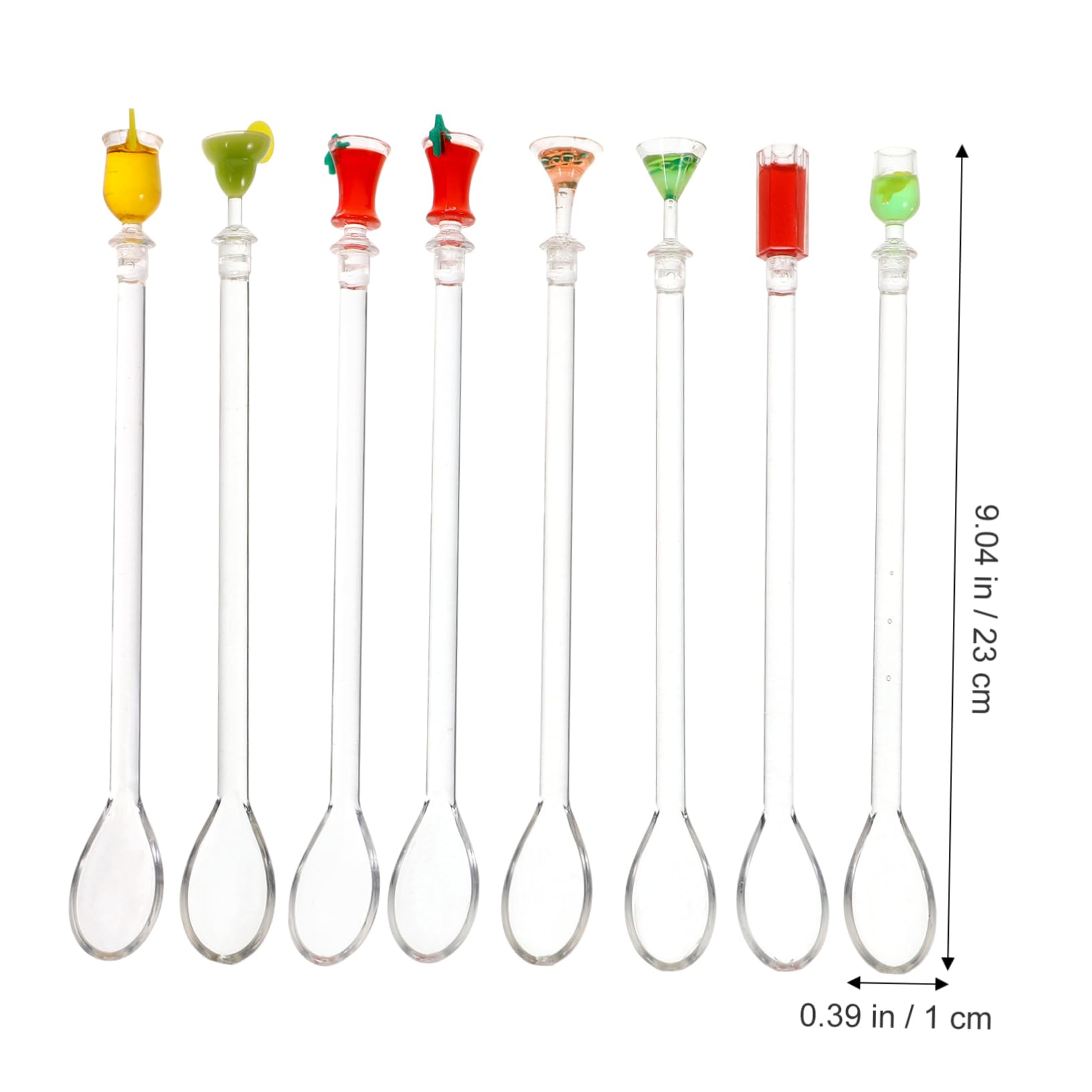 Cabilock Vibrant Colors Glass Pattern Stirrers Swizzle Stick Set Cocktail Stirrer Random Color