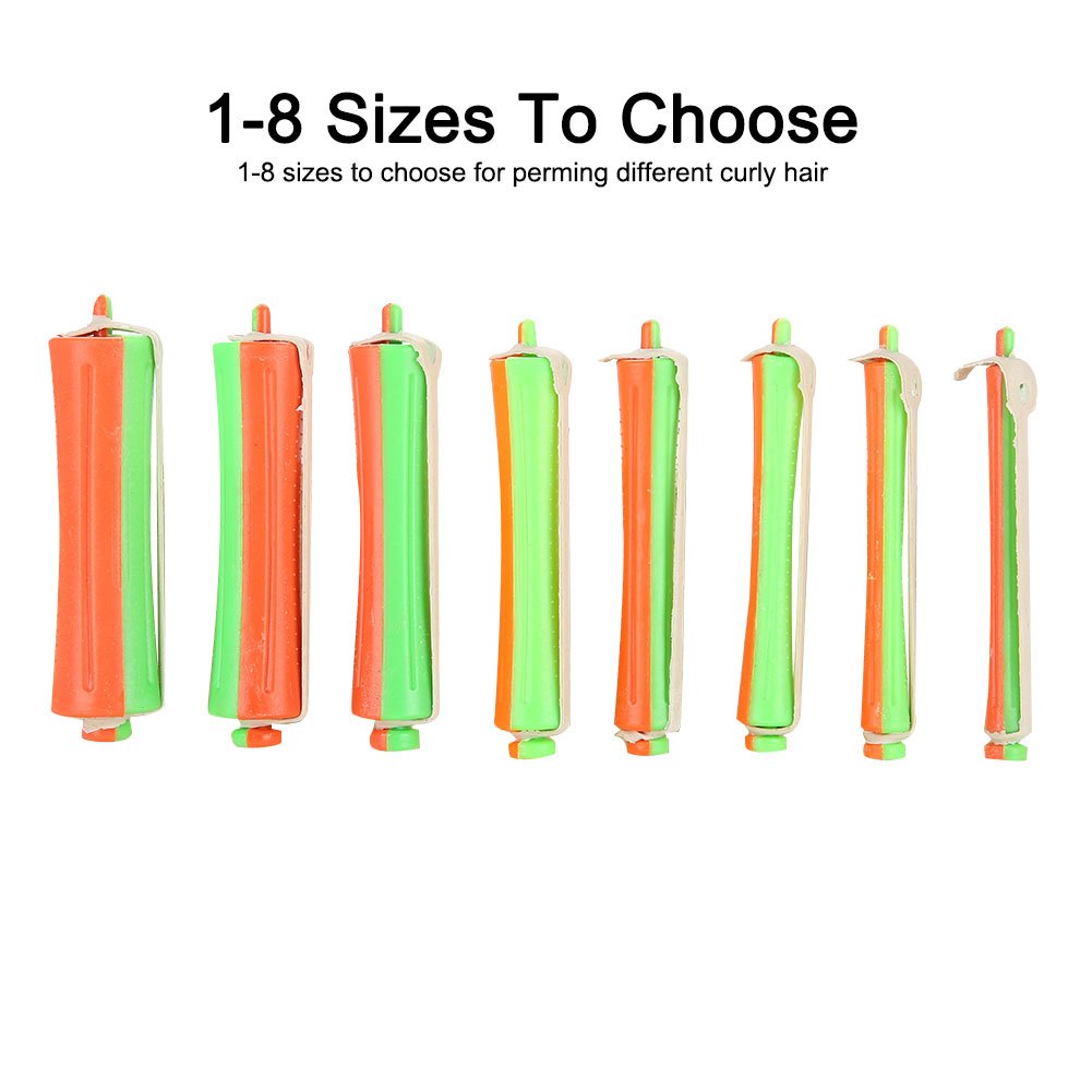 ANGGREK 80Pcs Hair Rollers Heat Perm Rod 1-8 Sizes Hair Clip Curlers Hairdressing Tool