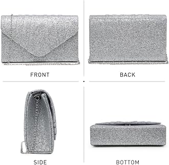 Dasein Women's Evening Bag Pleated Envelope Clutch Handbag Wedding Party Bridal Purse